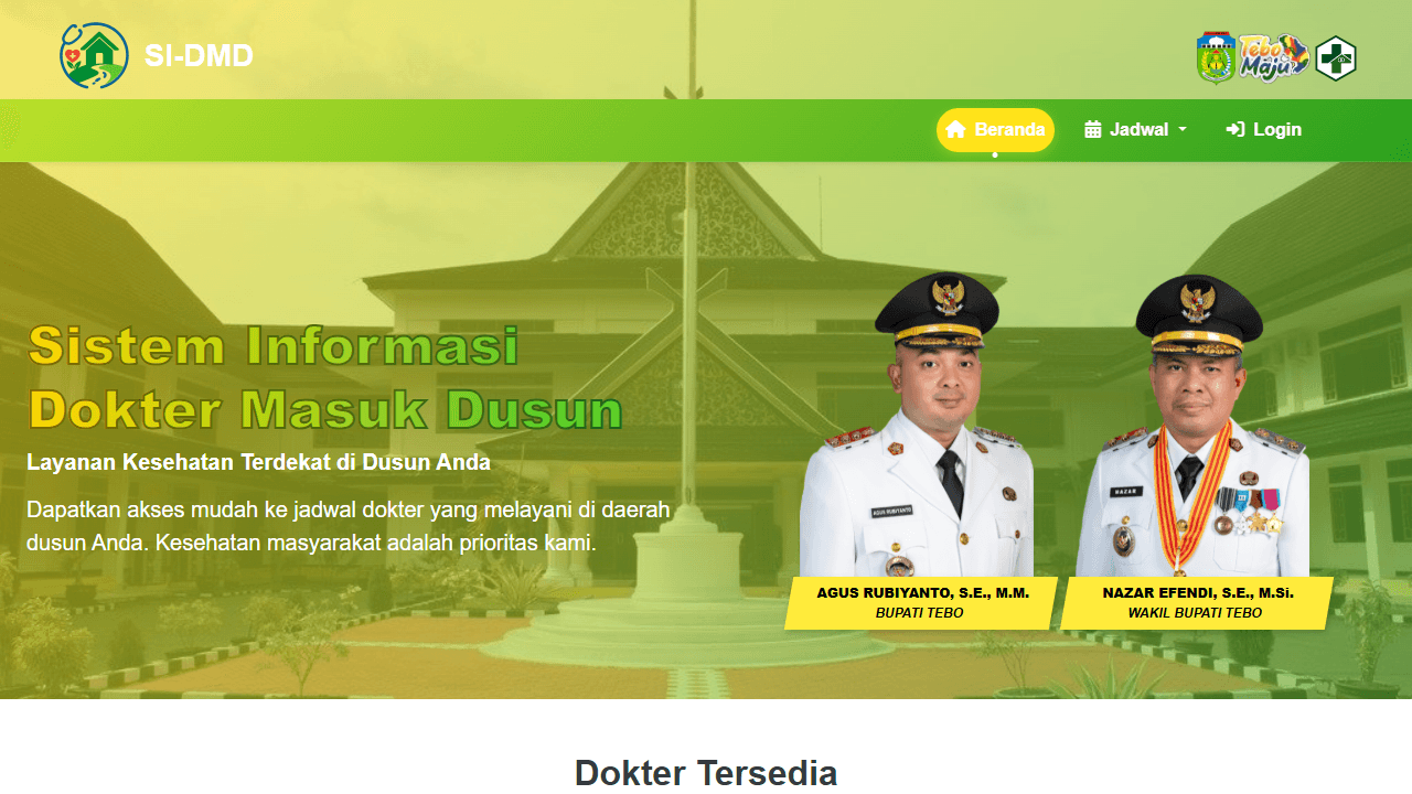 Tampilan website SIDMD